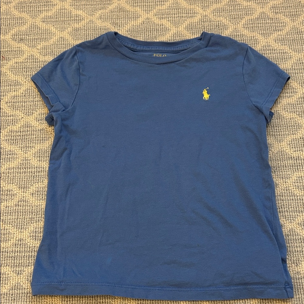 Polo by Ralph Lauren Kids Tee in Blue with Yellow Logo